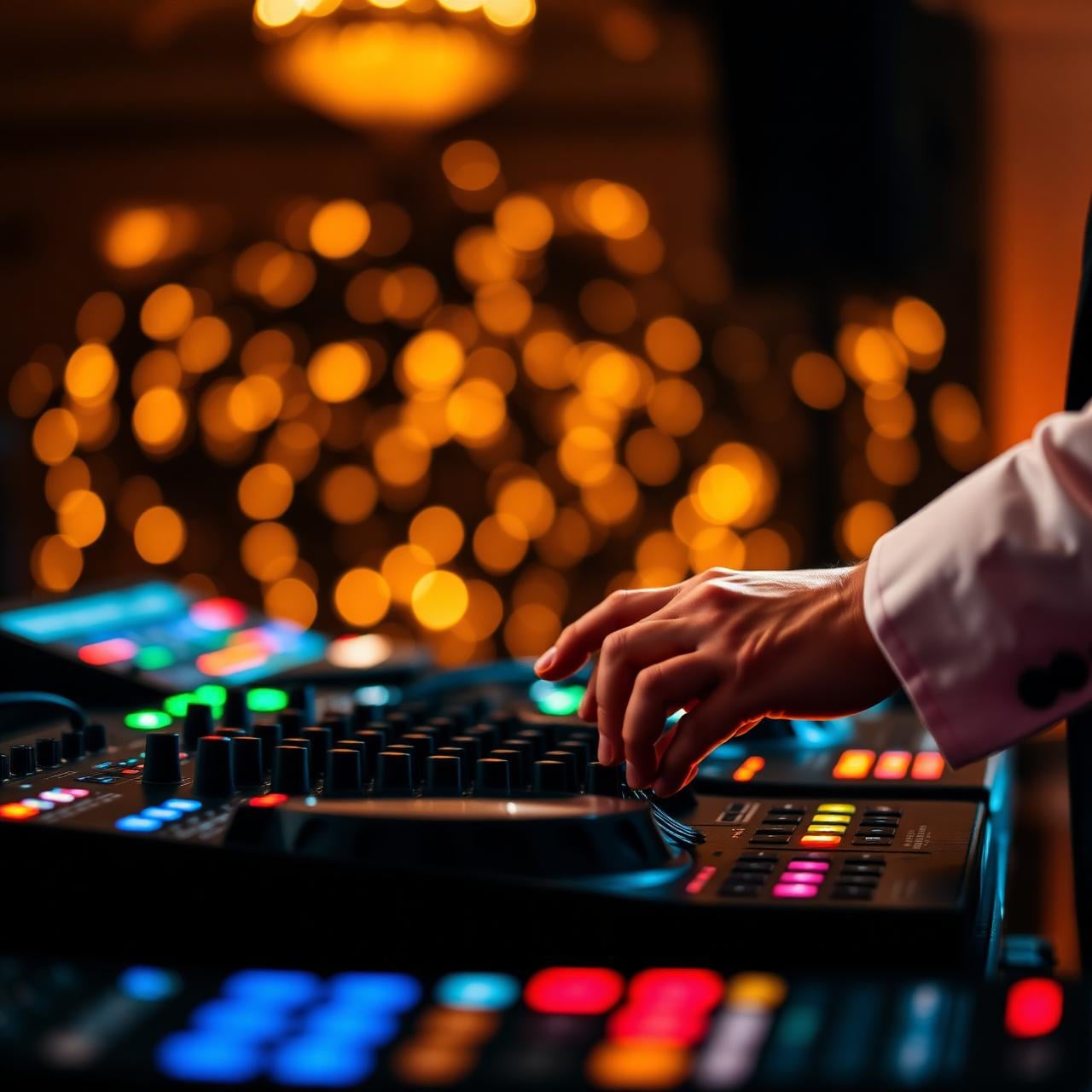 DJ bodas Córdoba mezclando en cabina durante la fiesta