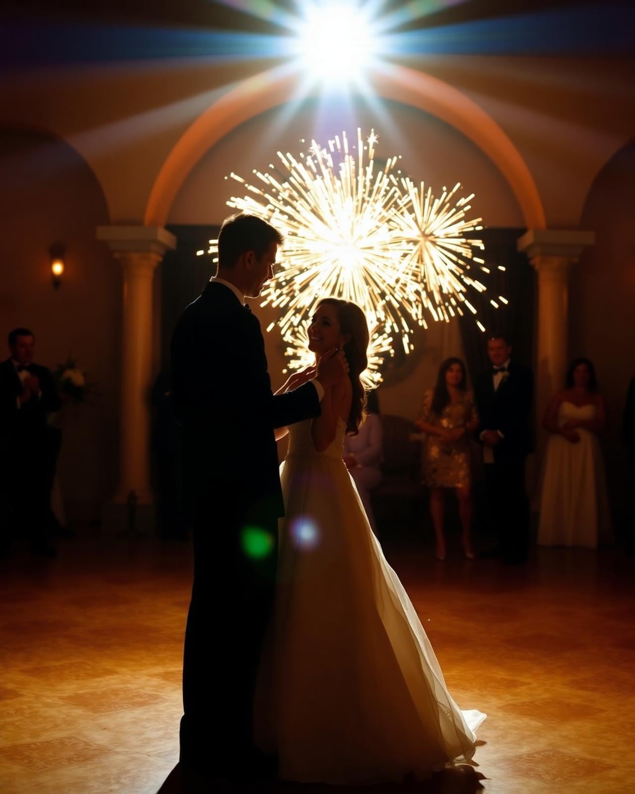 Primer baile de novios con fuego frío en boda en Córdoba